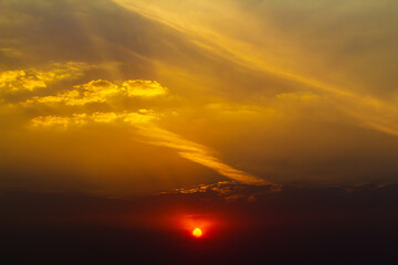 sunset, sky, sun, cloud, clouds, sunrise, nature, landscape, light, orange, evening, blue, dusk, summer, cloudscape, color, dawn, sunlight, beautiful, weather, red, beauty, yellow, sea, heaven