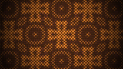 Abstract halftone ornamental geometric background. Pop art style card. Grunge texture. Business banner.