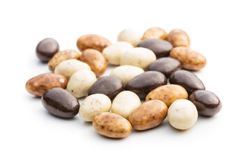 Fototapeta na wymiar Sweet chocolate almonds. Chocolate eggs.