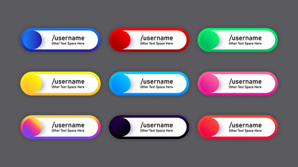 colorful lower thirds set username templates. High-quality photo