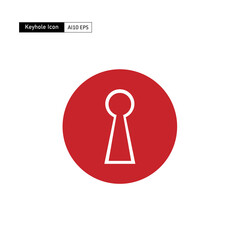 Red keyhole silhouette icon. As a sign for a room security system 