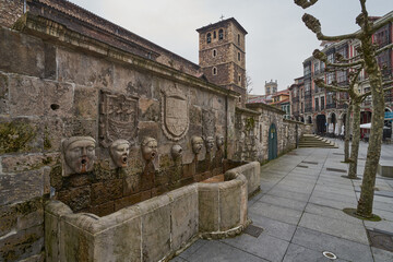 Fuente de los Caños de San Francisco, located in the Asturian town of Avilés. Located next to the...