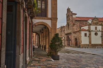 Romanesque Church of San Antonio de Padua, also known as the Church of the Franciscan Fathers, in the town of Avilés, in Asturias (Asturies)
