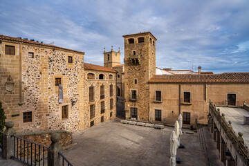 Facade of the House of Becerra. Caceres. Spain