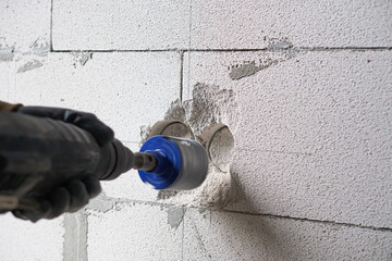 rotary hammer drills holes for outlets