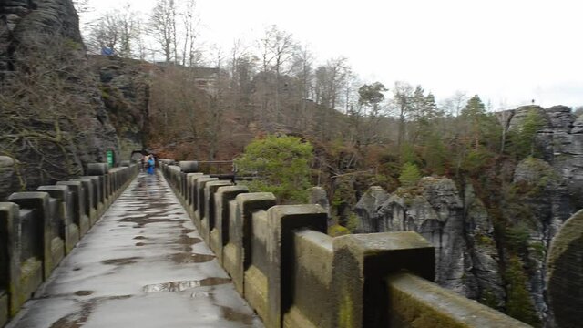 Bastei, Saxon Switzerland, Germany no people during pandemic times at this hotspot