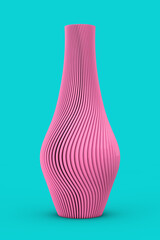 Abstract Modern Pink Wave Shape Wase in Duotone Style. 3d Rendering