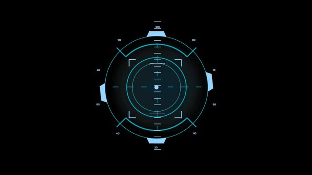A modern aiming system. Sci-fi futuristic spaceship crosshair. Outline HUD user interface. 