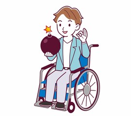 車椅子に乗った男の子