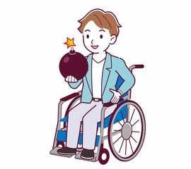 車椅子に乗った男の子