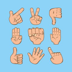 hands various gestures