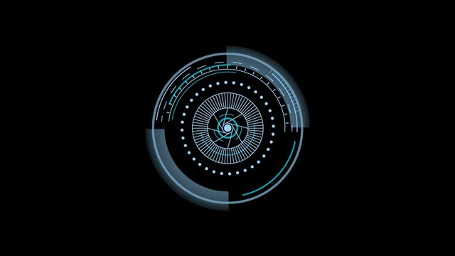 Futuristic optical aim. Military collimator sight, gun targets focus range indication.