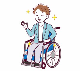 車椅子に乗った男の子