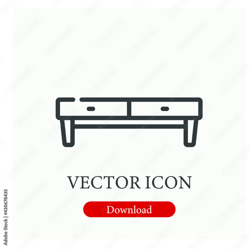Poster Table vector icon. Editable stroke. Symbol in Line Art Style for Design, Presentation, Website or Apps Elements. Pixel vector graphics - Vector