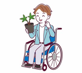 車椅子に乗った男の子