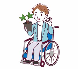 車椅子に乗った男の子