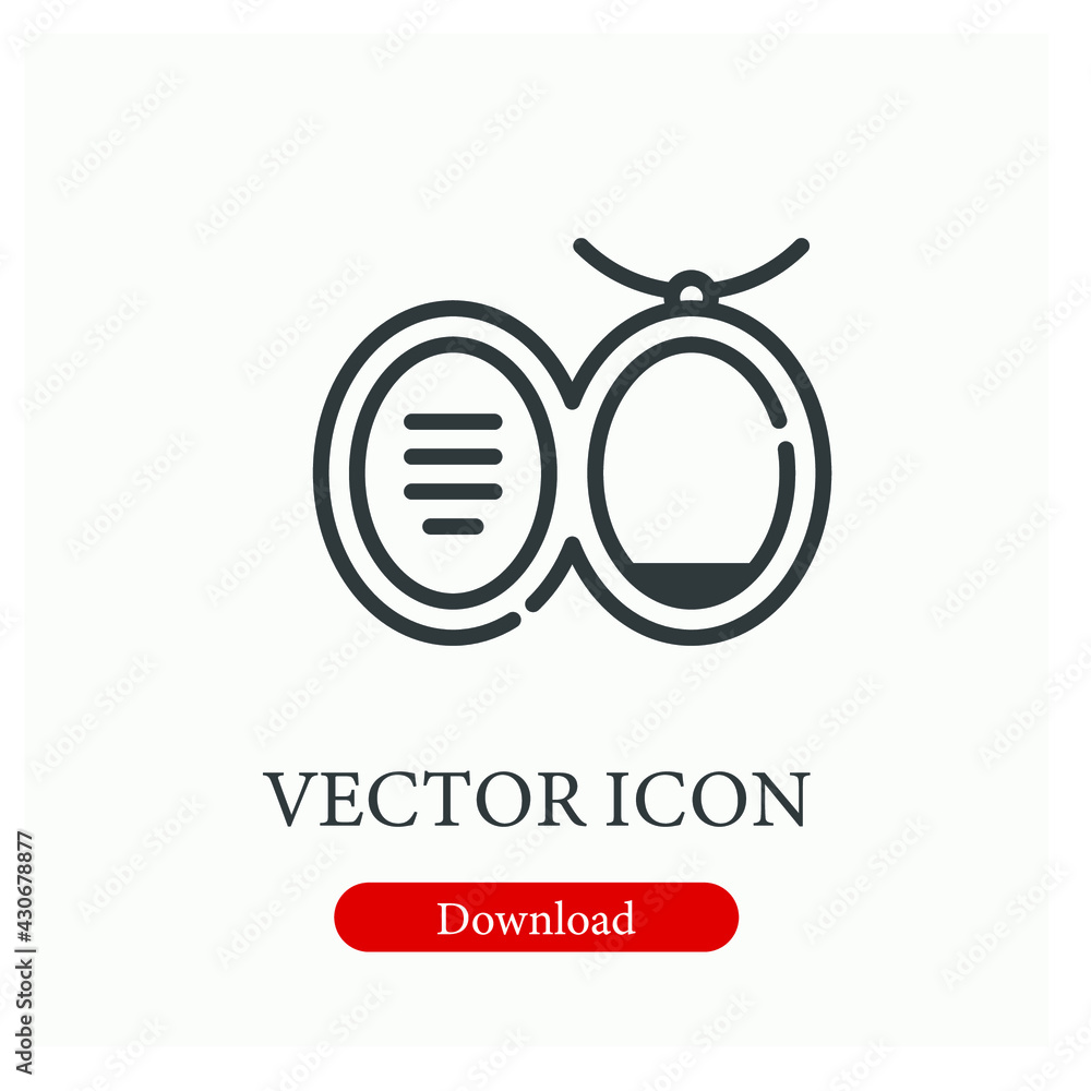Poster pendant vector icon. editable stroke. symbol in line art style for design, presentation, website or 