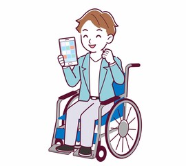 車椅子に乗った男の子
