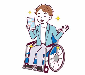 車椅子に乗った男の子