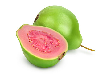 Guava fruit isolated on white background with clipping path and full depth of field