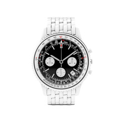 Luxury Classic Analog Men's White Wrist Watch in Clay Style. 3d Rendering