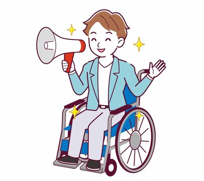 recommend clip art: 車椅子に乗った男の子