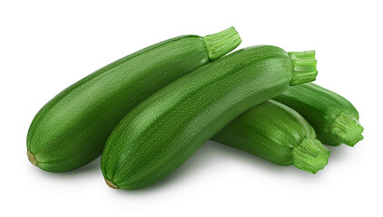 Fresh whole zucchini isolated on white background with clipping path and full depth of field