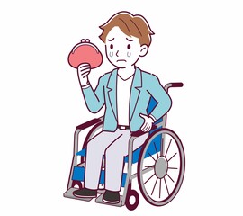 Obraz premium 車椅子に乗った男の子