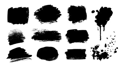 Collection of grunge vector hand drawn elements - obrazy, fototapety, plakaty