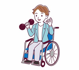 車椅子に乗った男の子