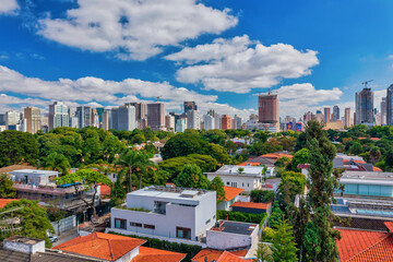Fotos aereas de uma area nobre na cidade de São Paulo, Brasil