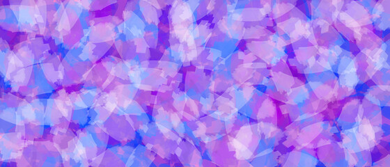 Abstract painted blue and purple background with random brush strokes