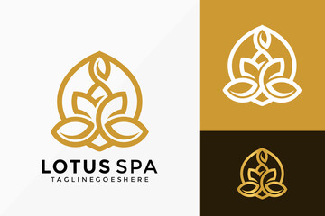 Luxury Lotus Spa Logo Vector Design. Brand Identity emblem, designs concept, logos, logotype element for template.