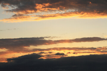 sunset in cloudy sky