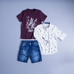 Kids fashion - Toddler boy clothing set: shorts and t-shirt.