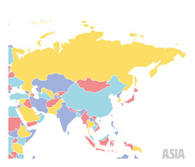 Fototapeta na wymiar Smooth map of Asia continent