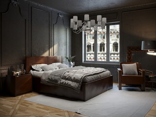 3d rendering modern classic style bedroom