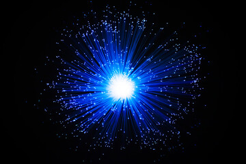 Fiber optics close up. Internet background