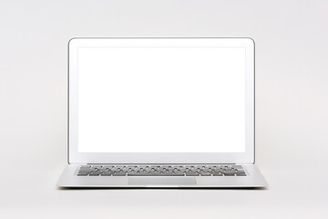 Laptop mockup with white blank screen