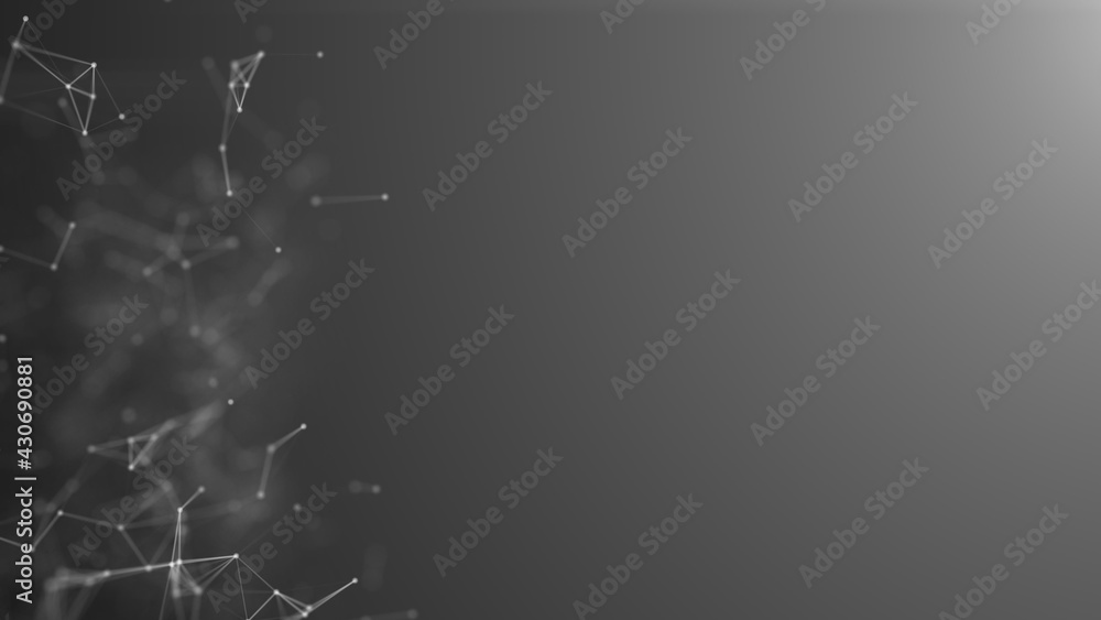 Poster nanotechnology abstract plexus gray color background,seamless network social media with copy space a