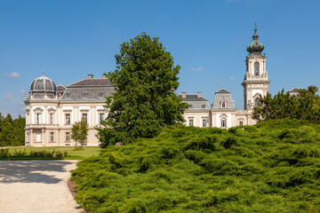 Obraz premium Scenic view of Festetics Castle in Keszthely town, Hungary