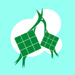 vektor ketupat green leaf