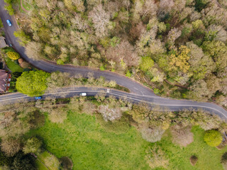 view of a road from above