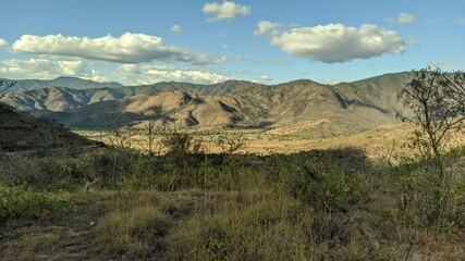 landscape with mountains and clouds