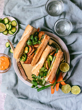 Tofu Banh Mi Sandwich - Colorful and Refreshing 