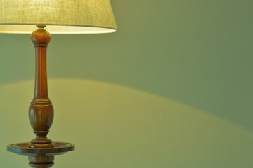 dim lighting room of the mahogany antique lamp. 

This expensive furniture is made in England. 
blurred background soft focus image.