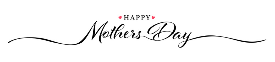Happy mothers day hand drawn lettering isolated illustration vector - Powered by Adobe