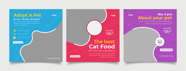 Pet shop banner for social media instagram post template