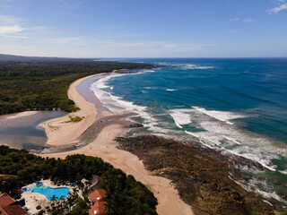 Coastline of Playa Langosta towards Hacienda Pinilla and beyond.