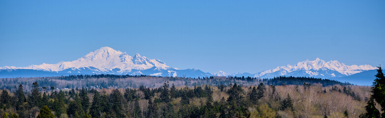 Majestic Mount Baker and Three Fingers dominate White Rock's skyline.